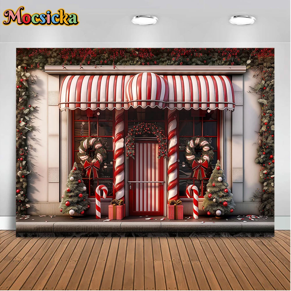 Fondo de fotografía de invierno Mocsicka árbol de Navidad calcetines rojos Festival fiesta familia niños fotos fondo accesorios de estudio