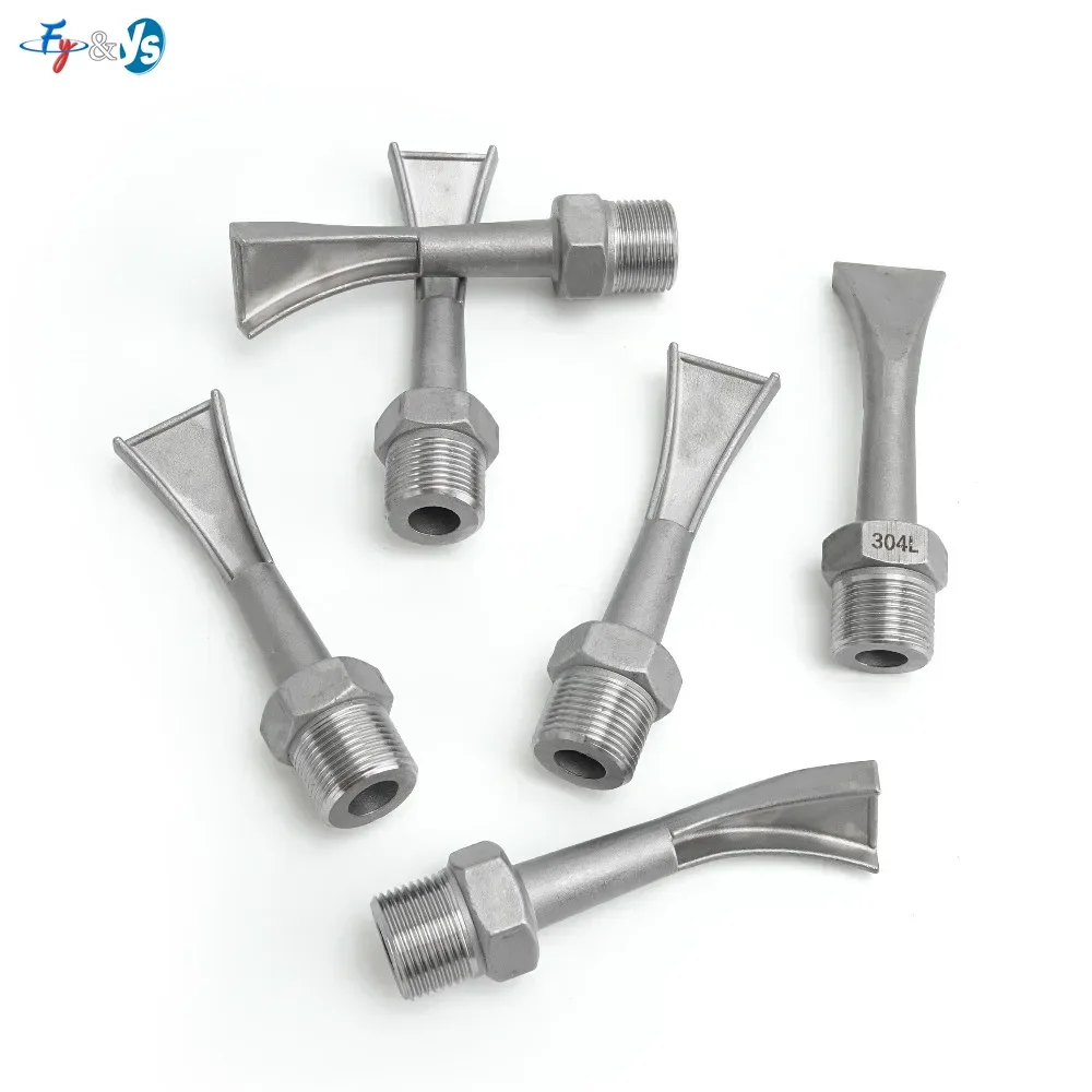 304L Stainless Steel Straight Duckbill Nozzle Flat Fan Air Knife Blowing Nozzle External Thread for Industrial Drying Cleaning