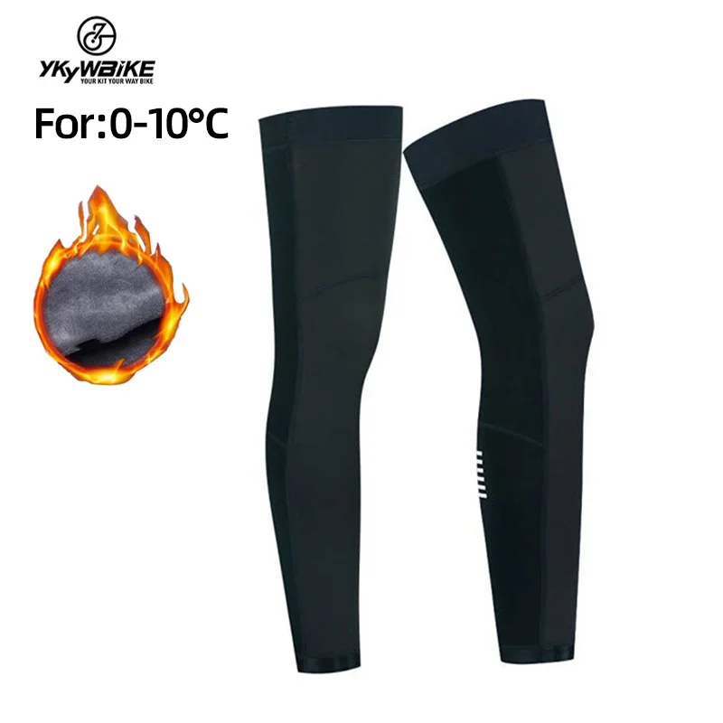 YKYW Winter Cycling Leg Brace for Men Women Thermal Fleece Pro Windproof Leg Sleeve Knee Sleeve MTB Bike Sports Protect Cover