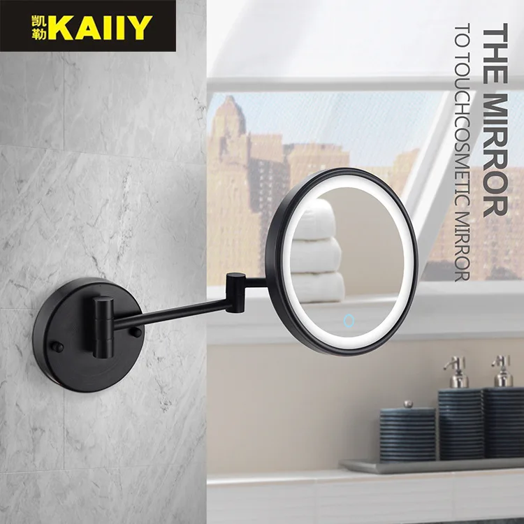 Hxl mirror touch bathroom makeup mirror hotel rotating extendable mirror single-sided magnifying