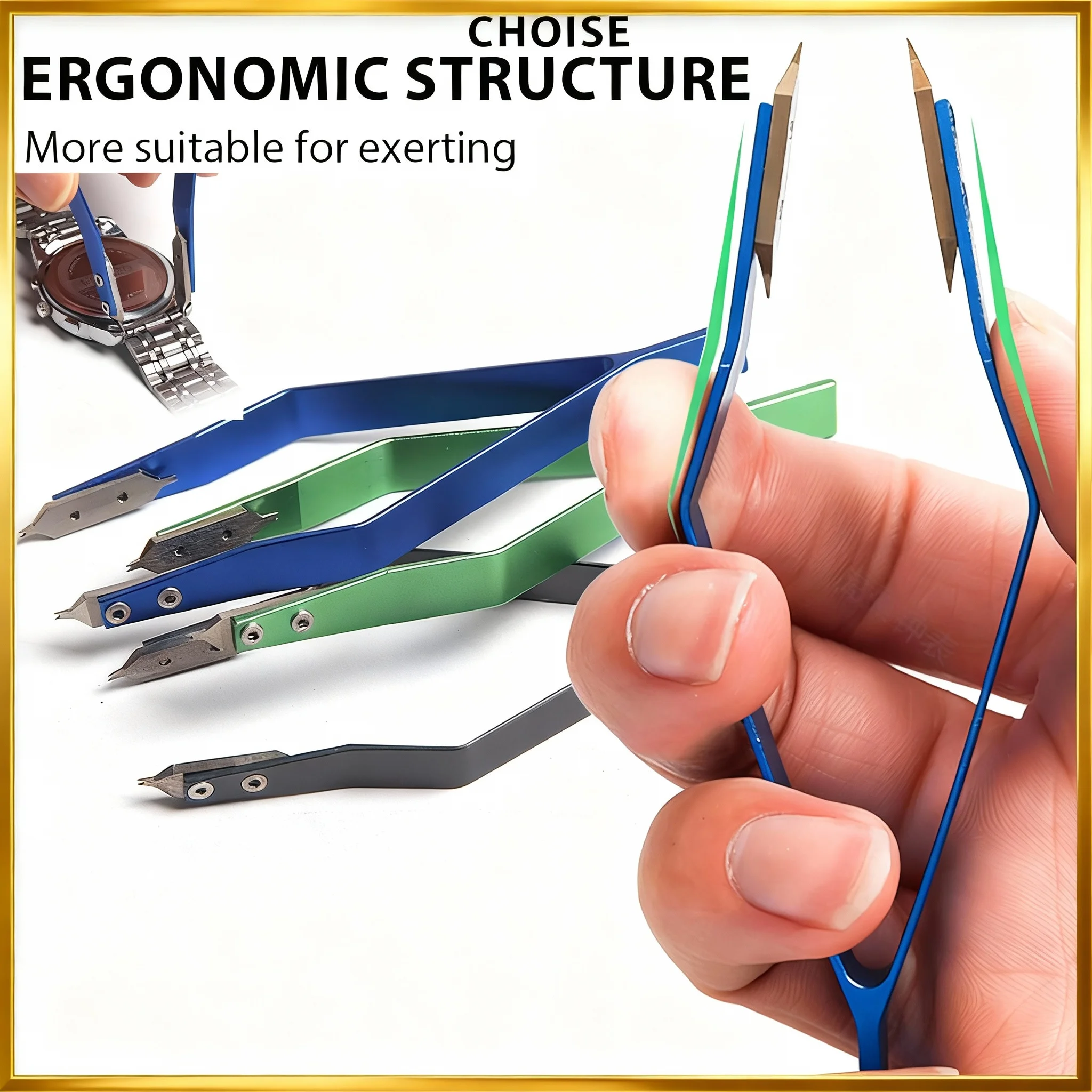 7825 V Shaped Metal Watch Spring Bar Remover Tweezer Clips High Hardness Precision Watch Repair Tool Accessory For Watchmaker