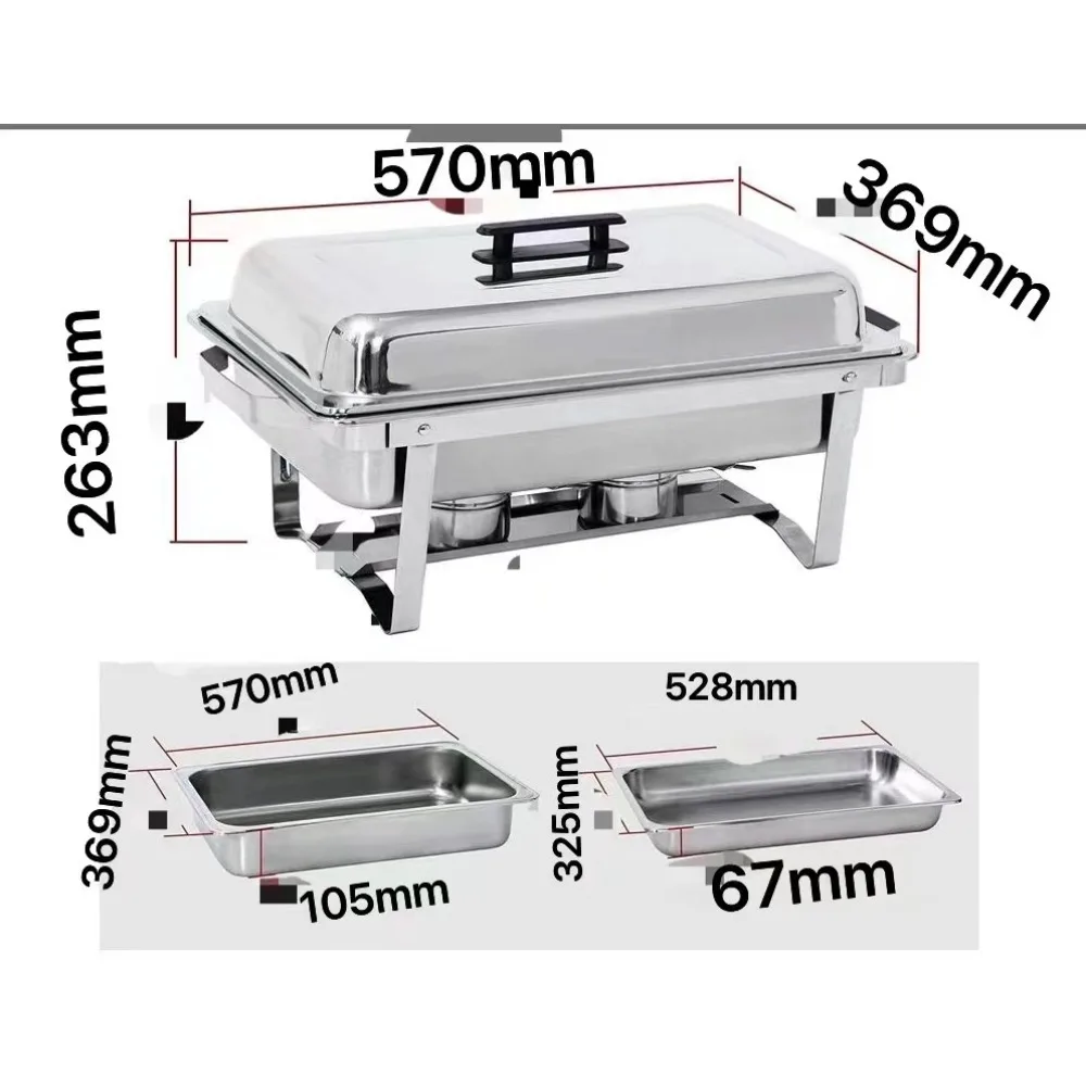 2-Pack 9QT Full-Size Stainless Steel Chafing Dish Buffet Set - Easy-to-Clean Food Warmer Server for Parties, Buffets, Wedding