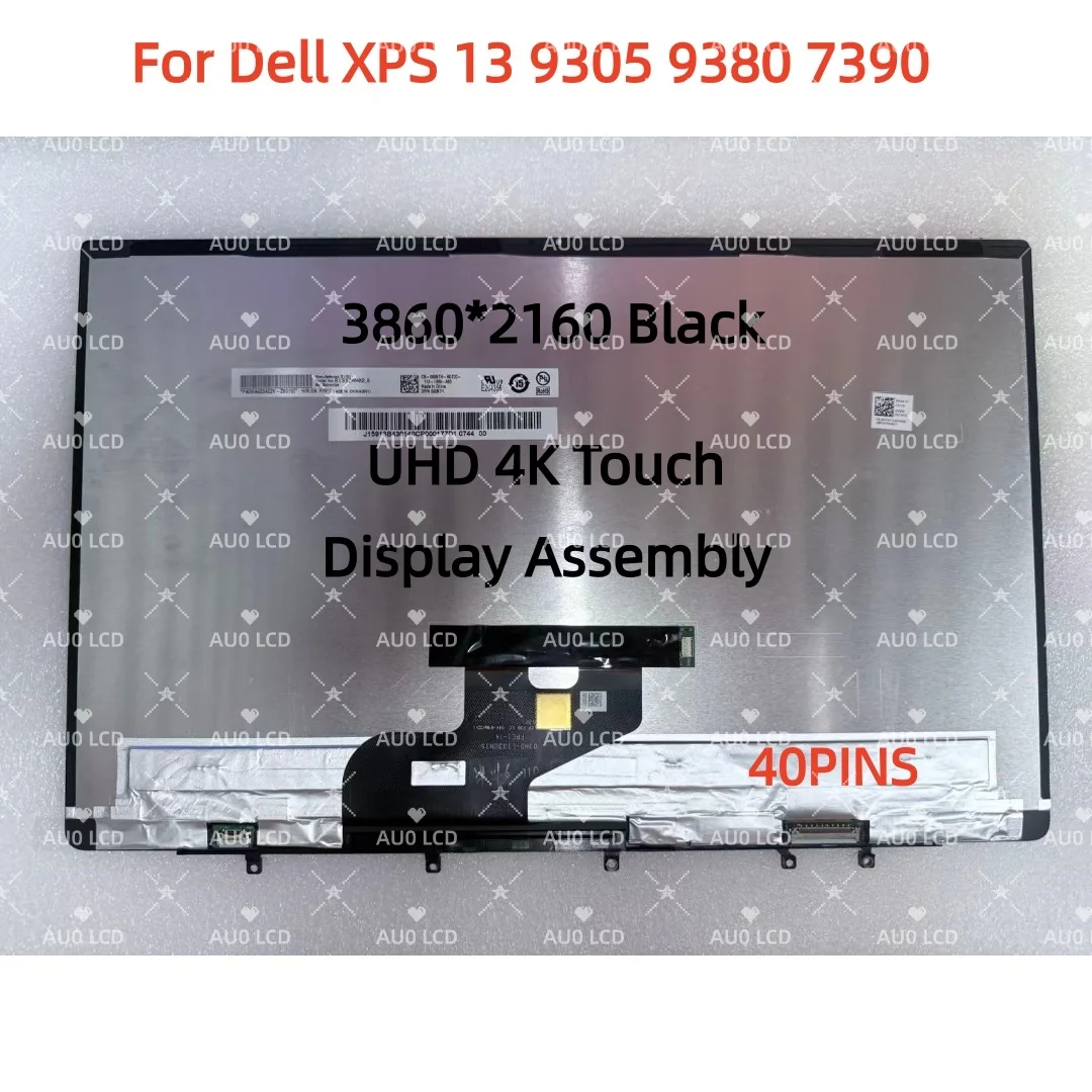 B133ZAN02.8 13.3 polegadas Para Dell XPS 13 9305 9380 7390 Tela LCD Touch Assembly DP/N 090NTH UHD 4K 3840*2160 40 pinos