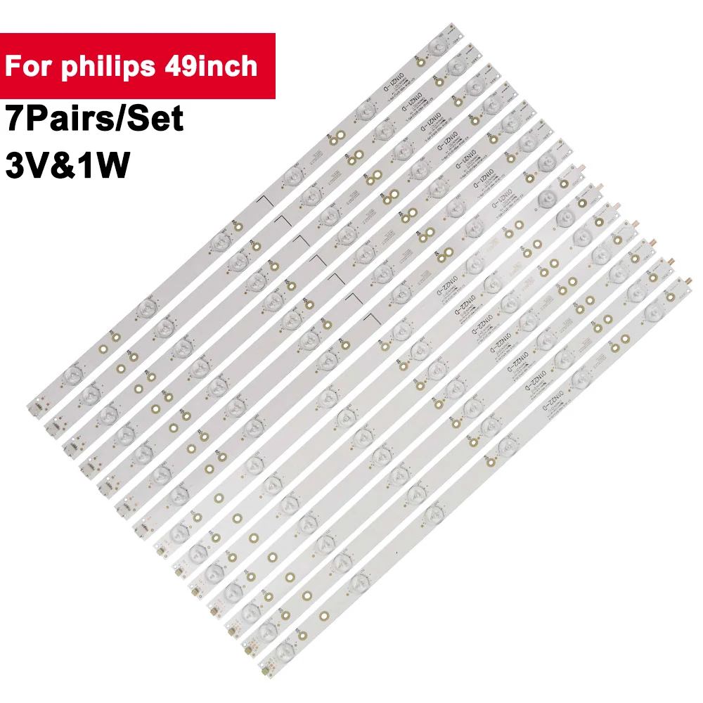 7Pairs 3V Led TV Backlight Bar Strip For Philips 49inch 49PUS6581 49PUS6551 49PUS6501 KD-49X6000D 49PUS6101/12 49PUS6561 49PUS65