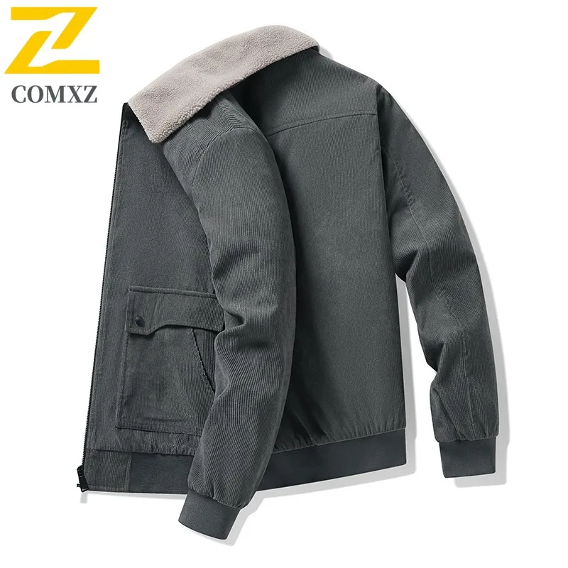 

COMXZ Мужская зимняя куртка для катания на лыжах, теплая функция, зимняя приключенческая куртка на флисовой подкладке, уличный вид, ветрозащитный дизайн, стеганое пальто
