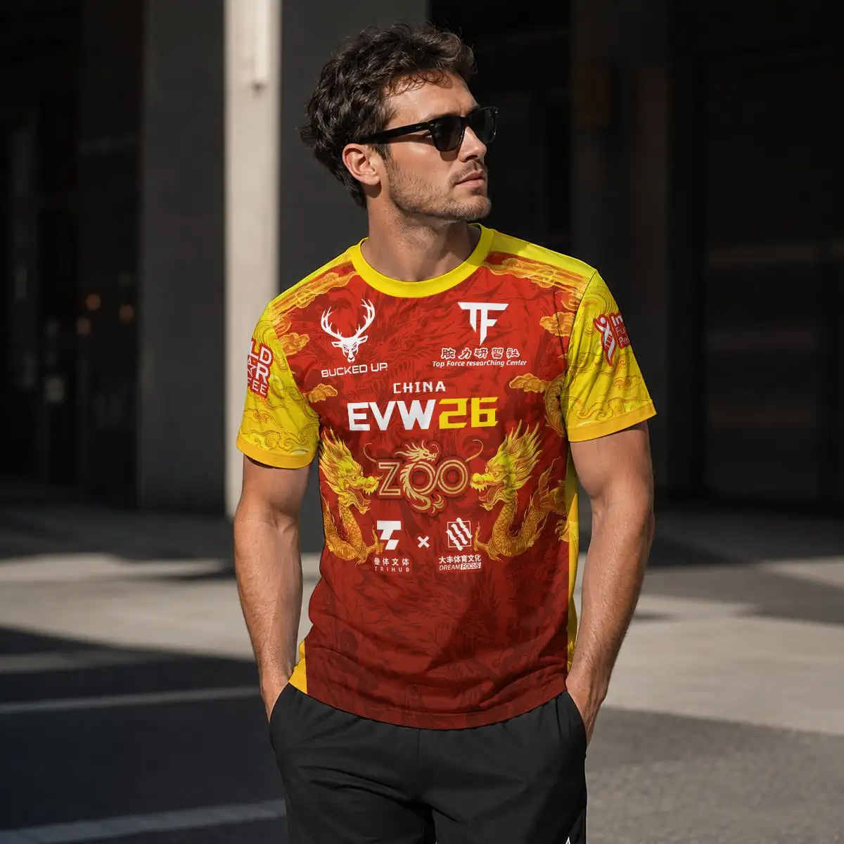 The East VS West Series 26 To 16 Armwrestling T-Shirt DRAGON DREAM Sports Jersey Men's Breathable Quick Dry Fitness Gym Tee Top