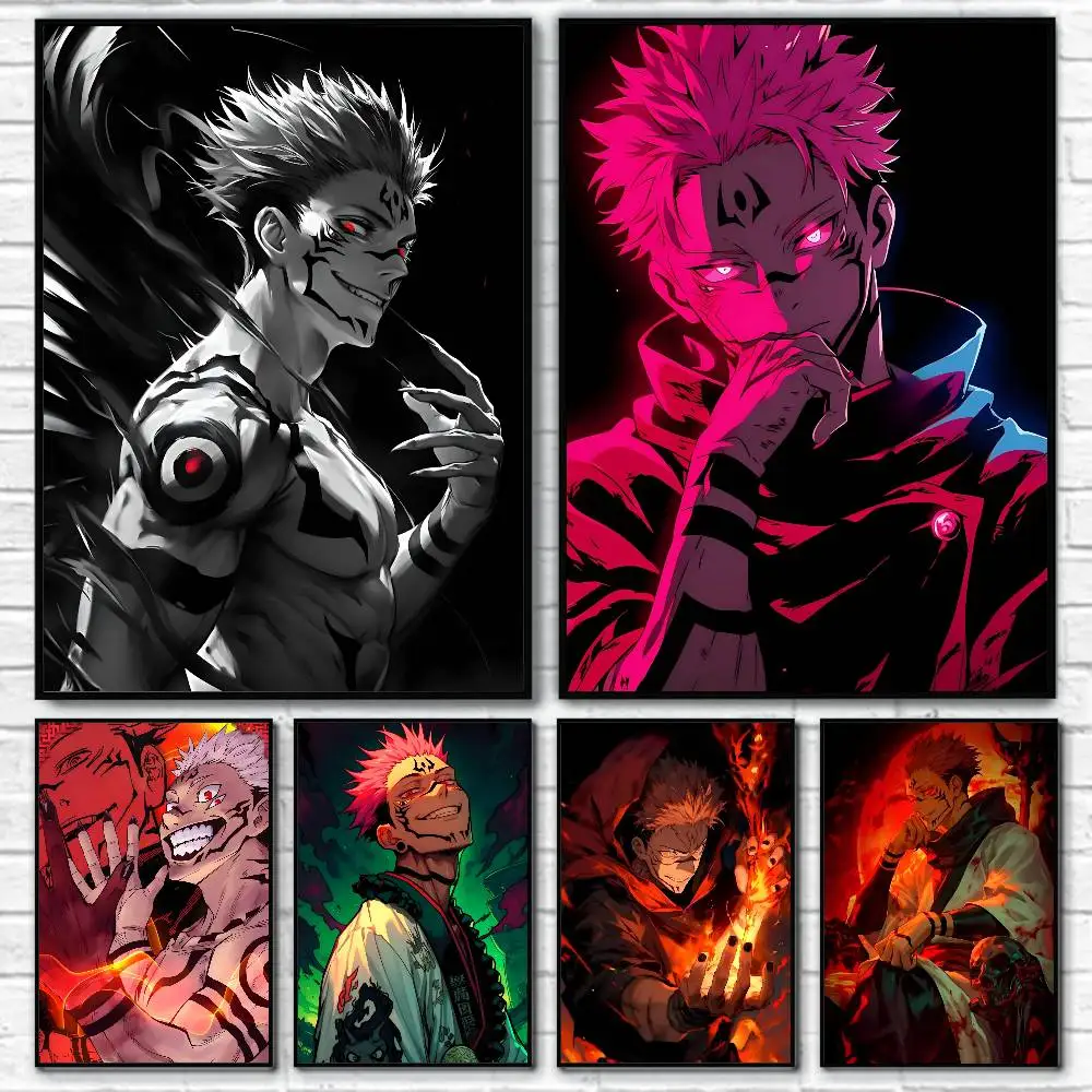 Anime Jujutsu KaisenSukuna Posters HD Print Vintage Wall Art Decor for Home Study Room
