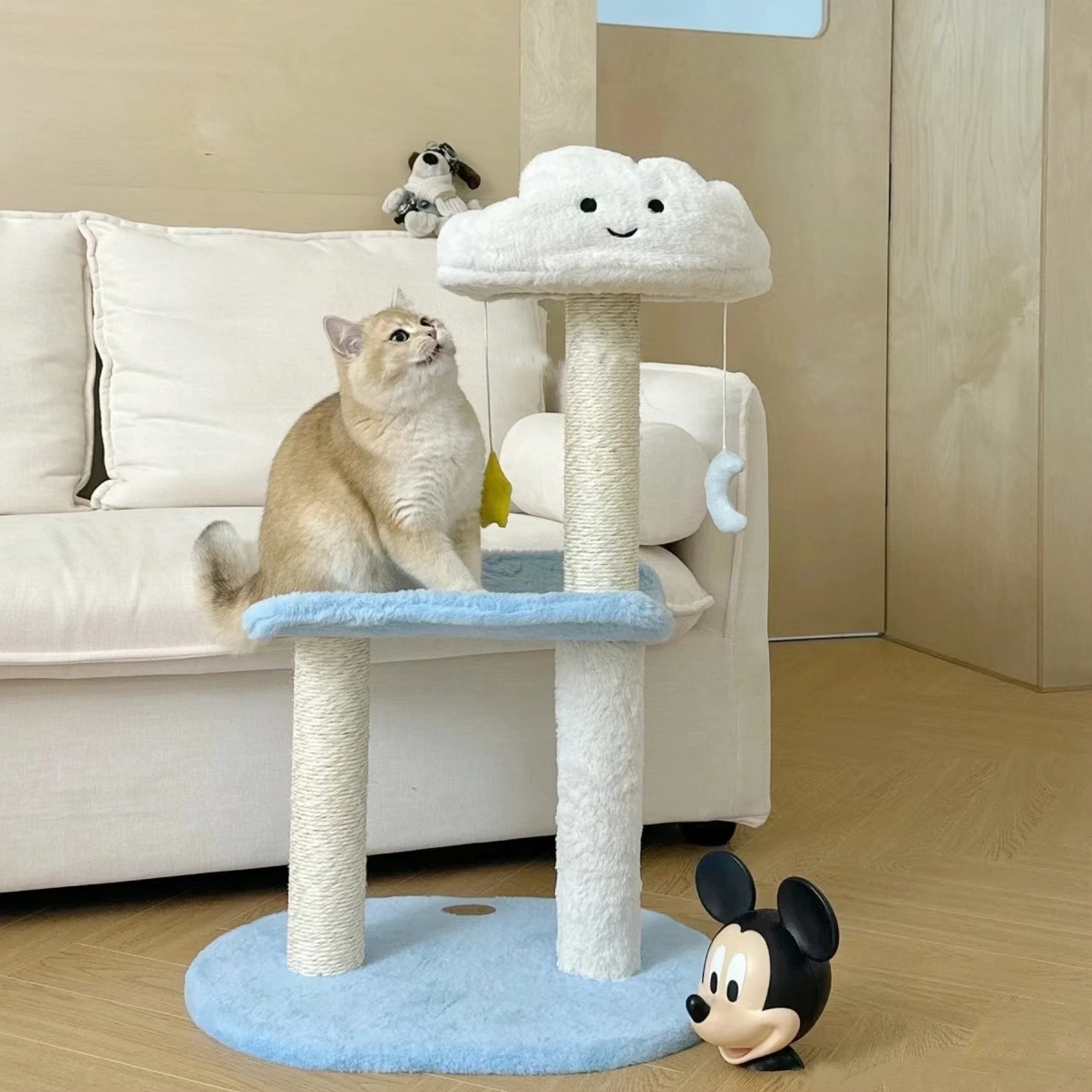 bingo-integrated-blue-cloud-climbing-frame-rest-platform-mint-flavored-toy-cloud-bed-scratching-post