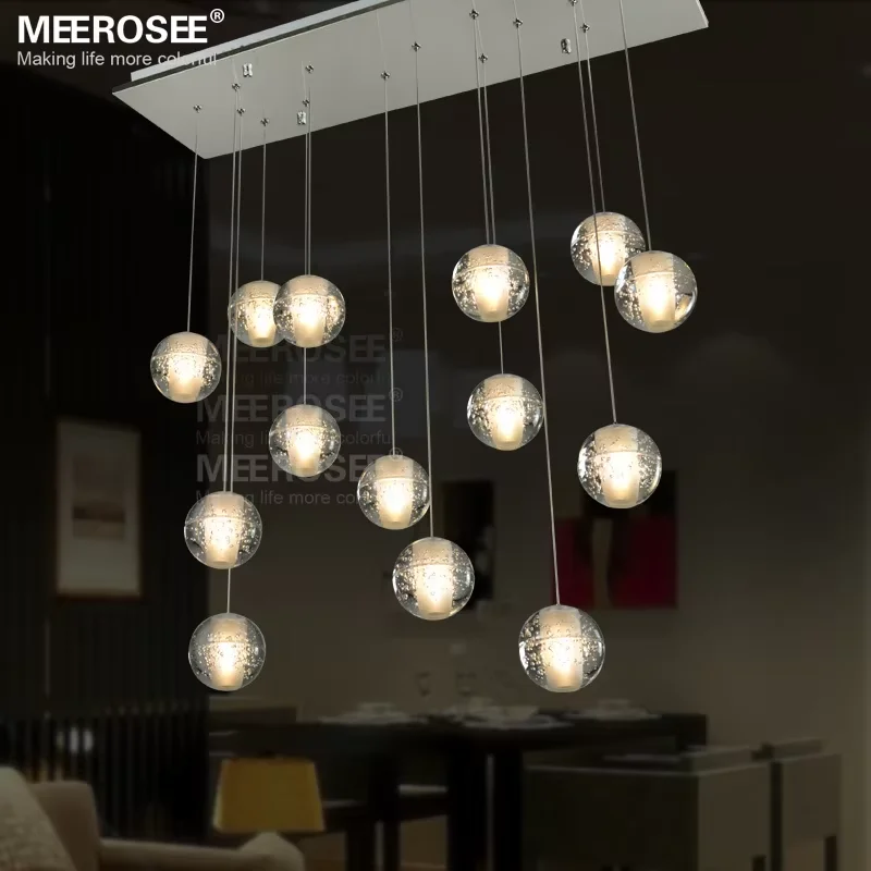 Modern Pendant Lamp LED Crystal Glass Indoor Lights Raindrop Ceiling Light Home Decoration Meteoric Shower Staircase Droplight