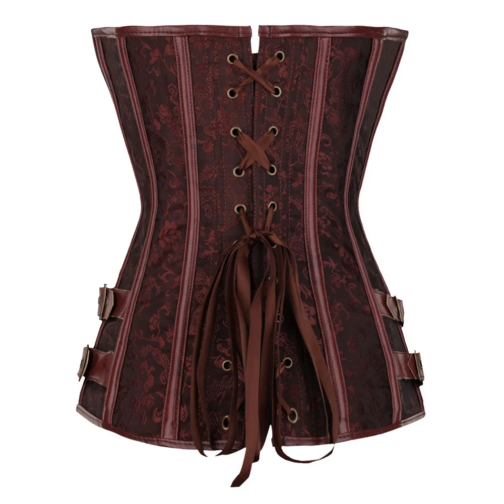 Women\'s Corset Steampunk Body Shapewear Vintage Gothic Clothes Bodice Bustier Overbust Burlesque Goth Waist Lace-up Corselet