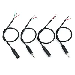 1-10Pcs 3.5mm Mono/Stereo Male Plug Female Jack Connector 3/4 Pole Pin AUX Extension Wire DIY Audio Headphone Repair Cable 30CM