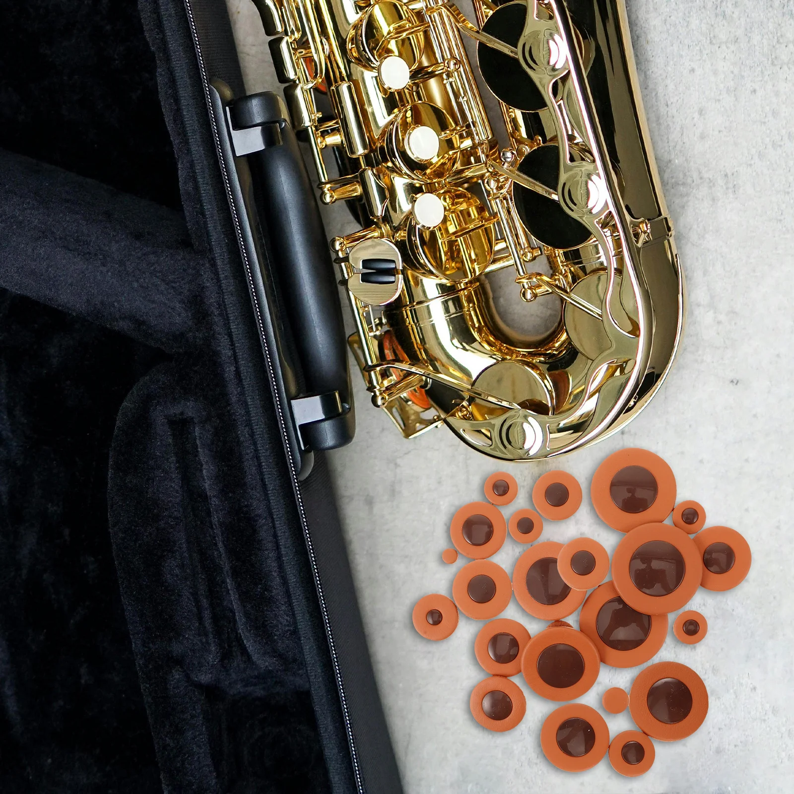 

25Pcs Alto Saxophone Pads Sound Hole Gasket Kit Reusable Sealing Cushions for Reliable Sax Repair and Maintenance
