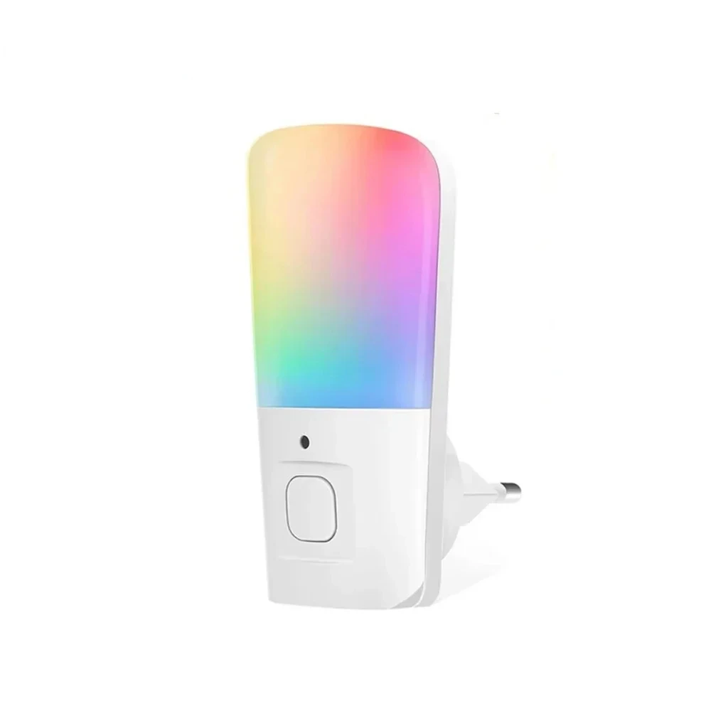 

Melery Night Light Bulbs EU Plug 0.5W Low Power Sensor Control RGB Plug-in Color Changing Susk To Dawn Home Office Lamp Creative