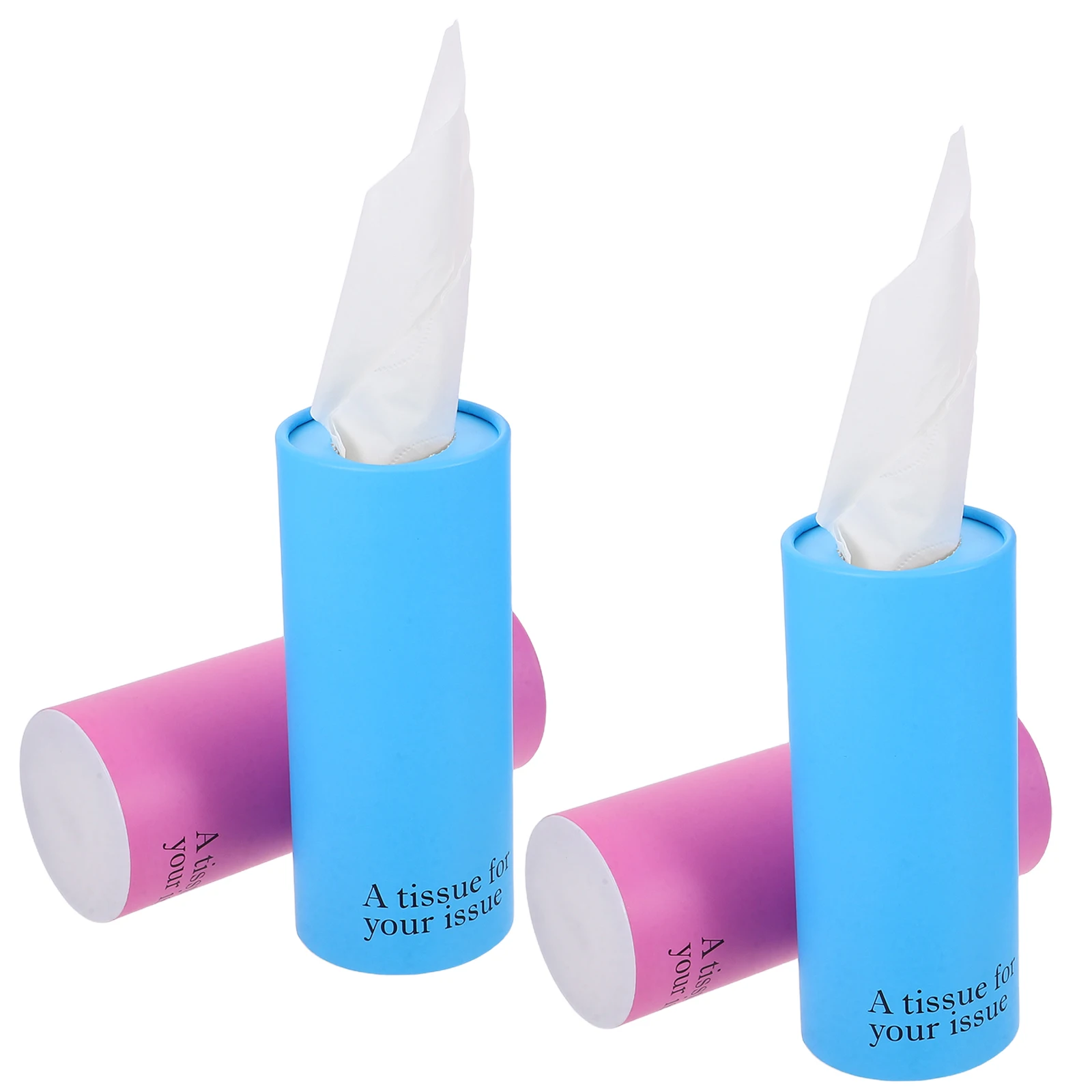 

4Pcs Car Tissue Cylinder Portable Round Refillable Paper Tissue Box Holder for Travel Office Car Cup Home Round Paper Container