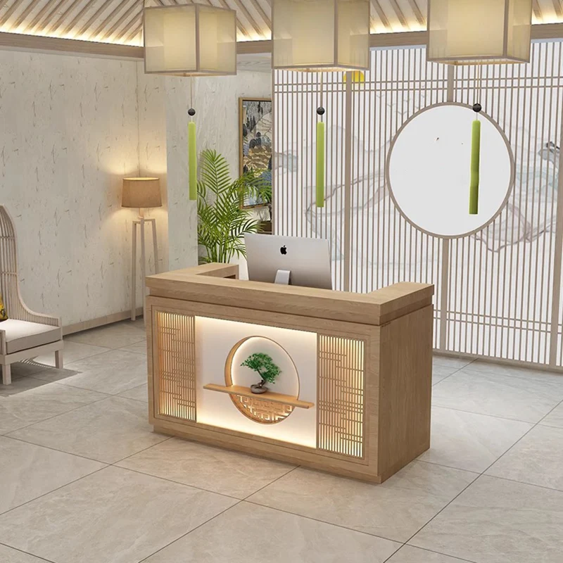 

Modern Office Reception Desk Counter Aesthetic Trendy Nordic Reception Desk Counter Decorations Beauty Commercial Furniture