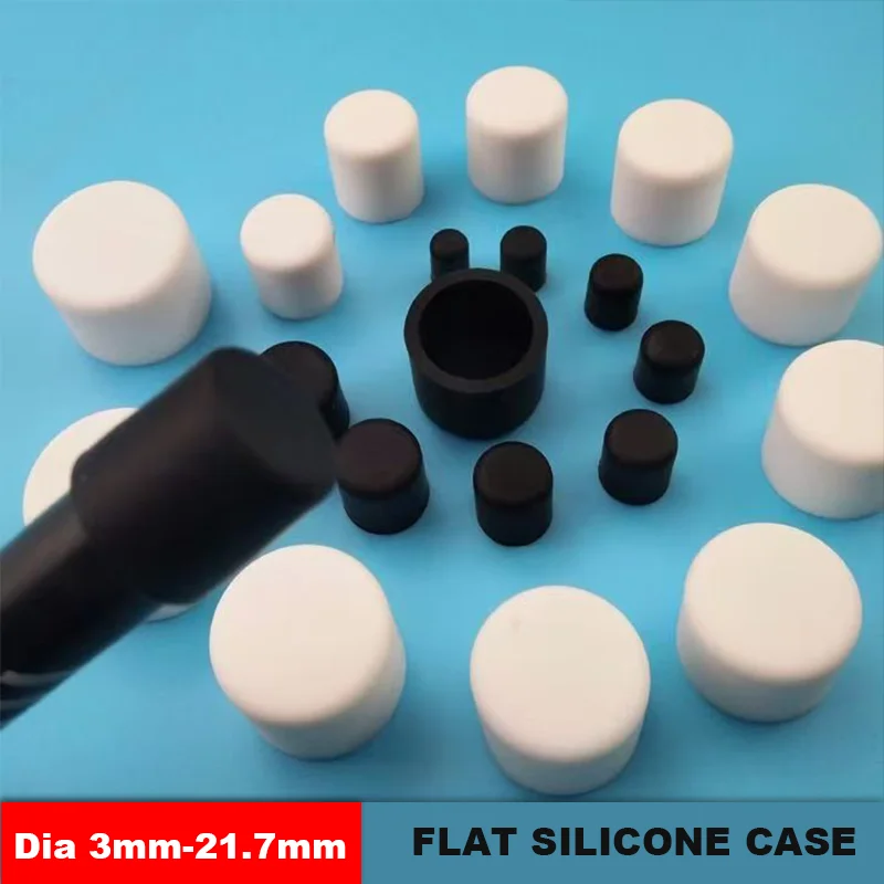 3mm-21.7mm Steel Pipe End Cover Silicone Foot Cap Round Tube Insert Stopper High-temperature Resistant Flat-head Silicone Sleeve