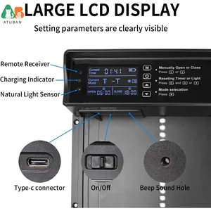 Mit Hühnerbetrieben anbetriebener Hähnchen-Hähnchen-Tür mit LCD-Display, automatischer Hühnertüröffner, Hähnchen-Coop-Anti-Pinch-Tür, Elektroöffner, Elektroöffner 12 Haupt Solar Sales Electric Portao - №5