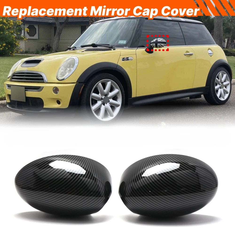 

A4213437 A4213438 Carbon Fibre Car Side Rear View Mirror Cover Caps For Mini Cooper R50 R53 R52 2004 2005 2006 2007 2008 RHD