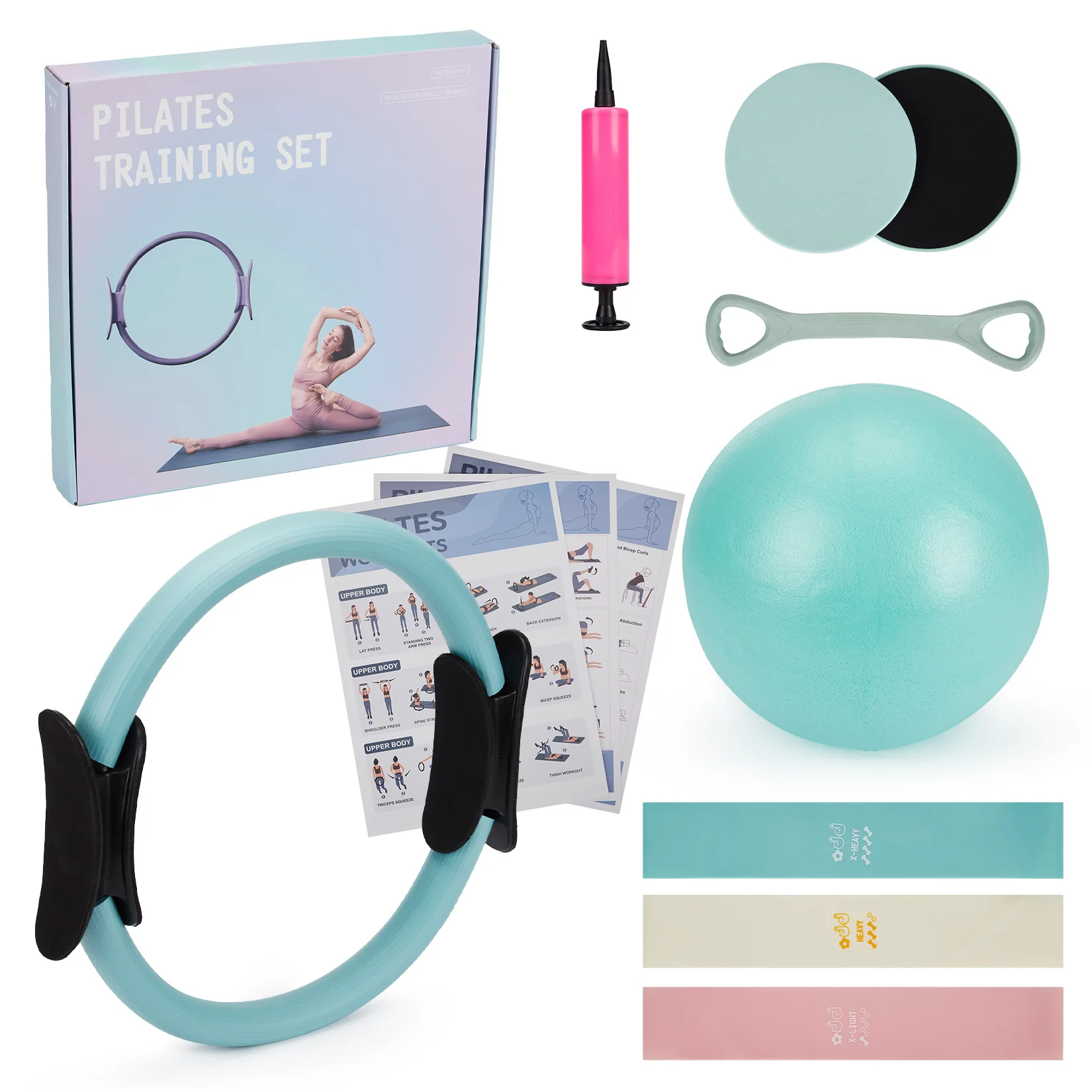 7-in-1 Pilates Magic Circle Kit for Home Workouts, 15