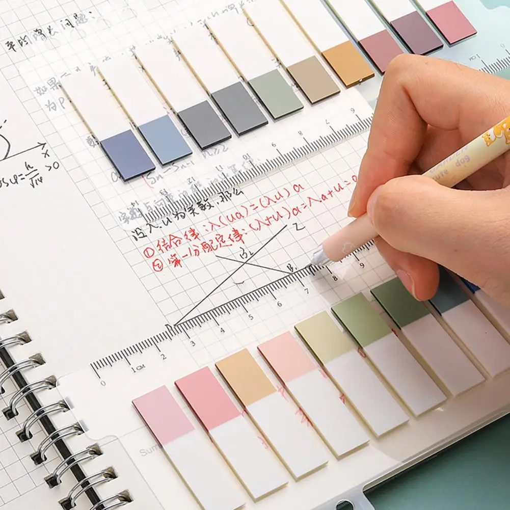 Sticky Tabs Soft Surface Sticky Notes Morandi Ruler Function  Practical Sticky Tabs Page Marker Flags