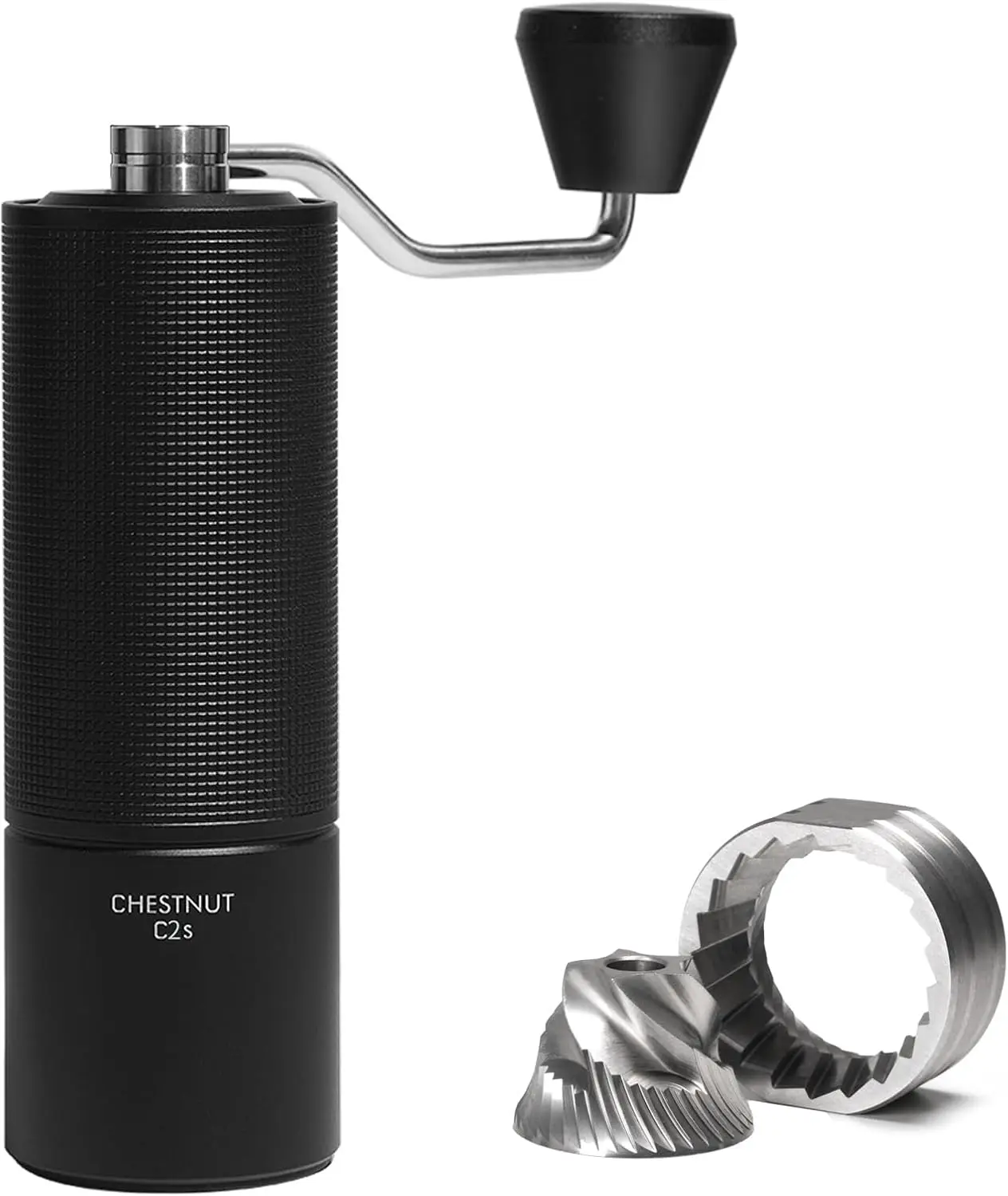 

Manual Coffee Grinder, Stainless Steel Conical Burr, 25g Capacity, Double Bearing, Black