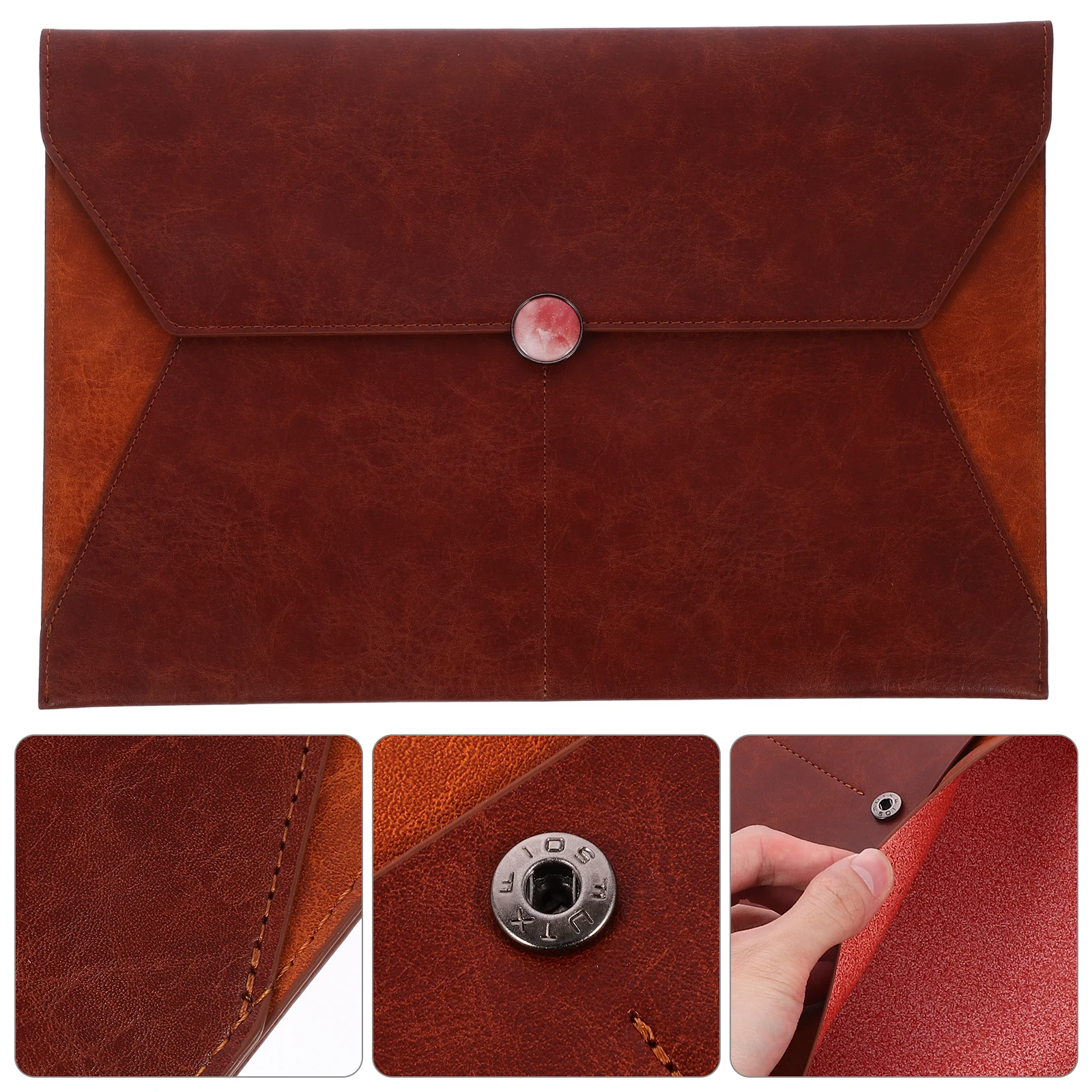 

Oxford Cloth Storage Bag Document Organizer Snap Button Folder Office School Travelers Thick Cloth File Envelopes