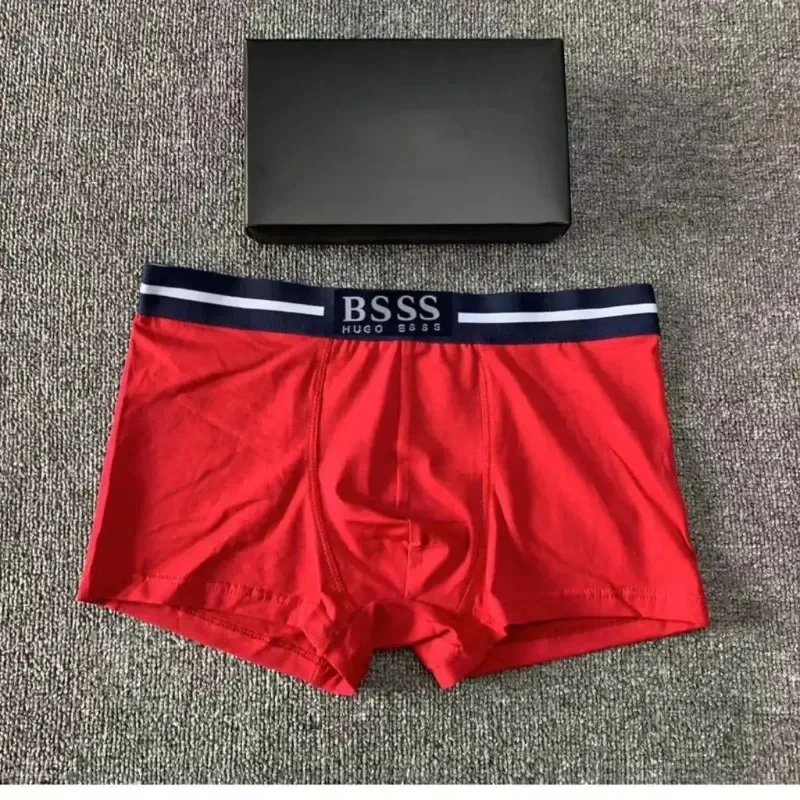 Nieuwe Mode Brief Print Boxershorts Ademende Katoenen Herenondergoed Naadloze Heren 3d Zakje Onderbroek Boxerbroek