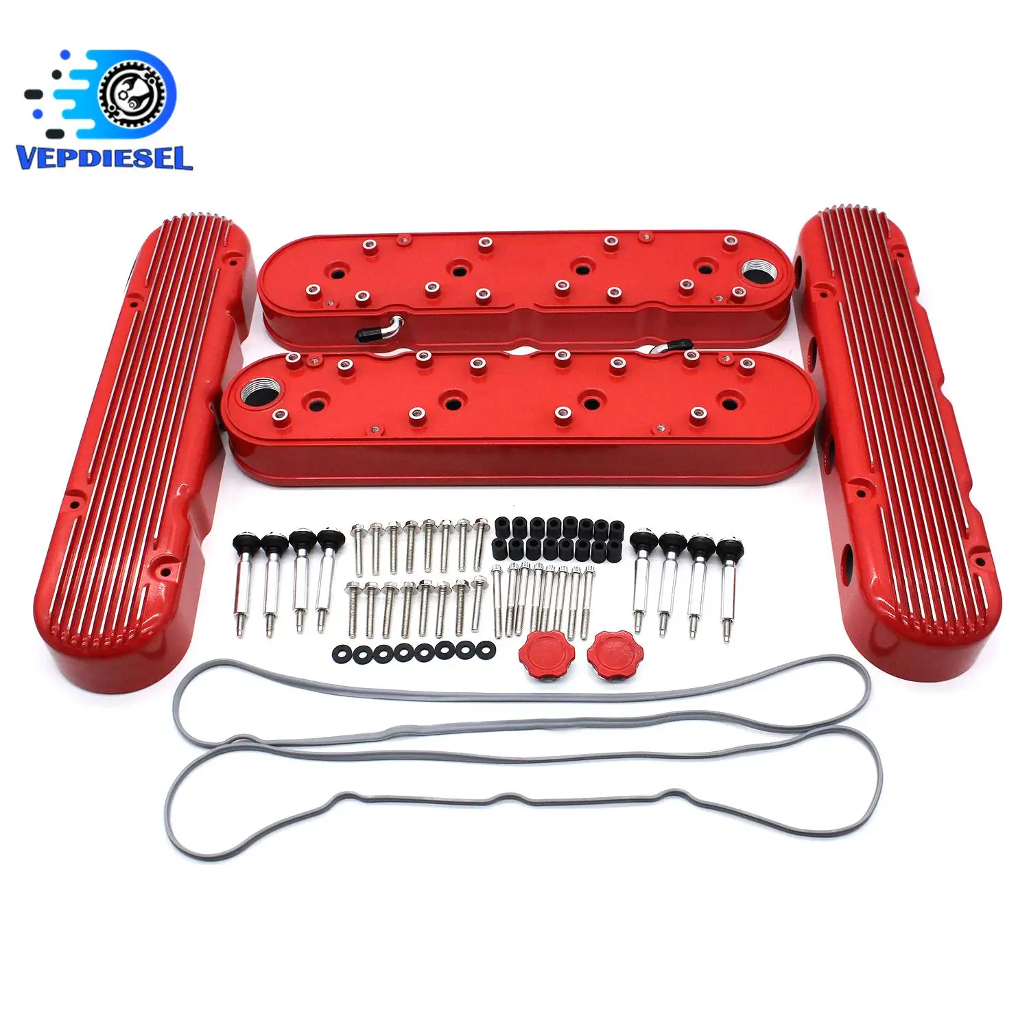 2pcs Gloss Red Valve Covers For LS Chevy LS1 LS2 LS3 LSX 241-183 12558948 12570616 D580 410004 Car Replacement Accessories Parts