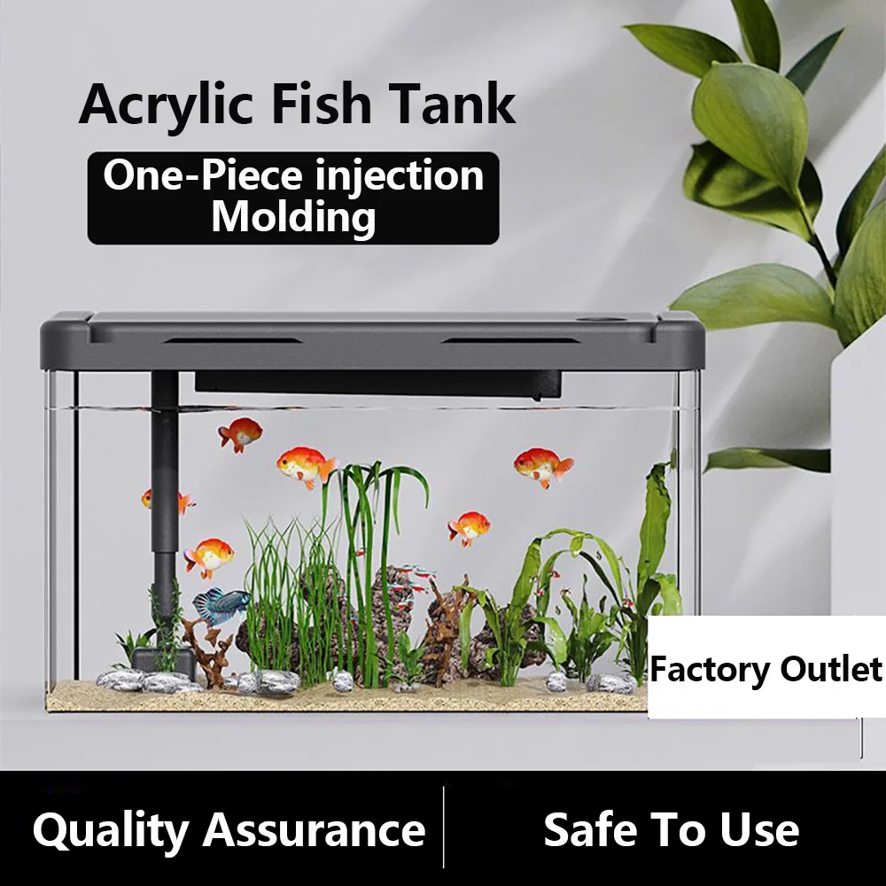 4K HD Multifunctional Fish Tank Transparent Ecological Aquarium Loop Filter Oxygenate Landscape Decoration Fish Tank Pet Box