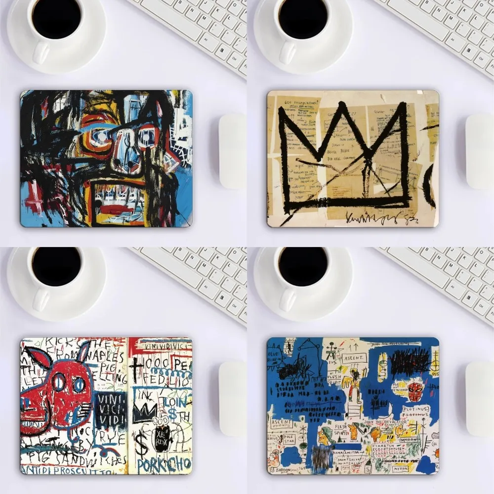 Jean-Michel B-Basquiat Mousepad Mousepad Game Pc Accessories Overlock MouseMat Computer Desk Mat