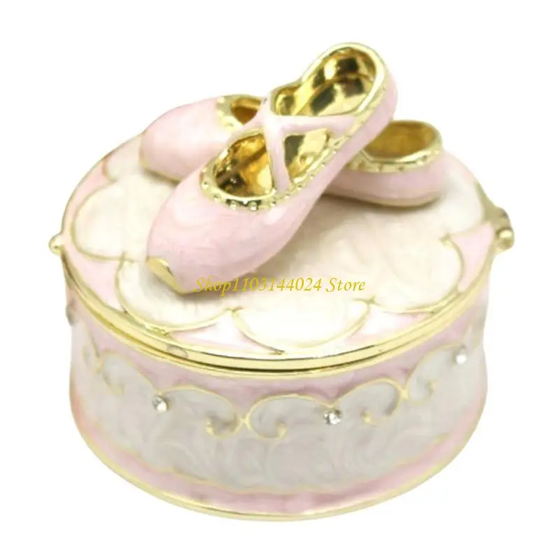 

N5KE Ballet Themed Jewelry Organizers Case Portable Ballet Inspired Jewelry Chest Feminine Accessory Storage Solution