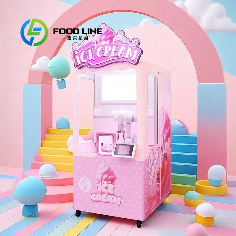 Intelligent Robotic Arm Ice Cream Vending Equipment Stable Performance For Long Time Continuous Daily Operation