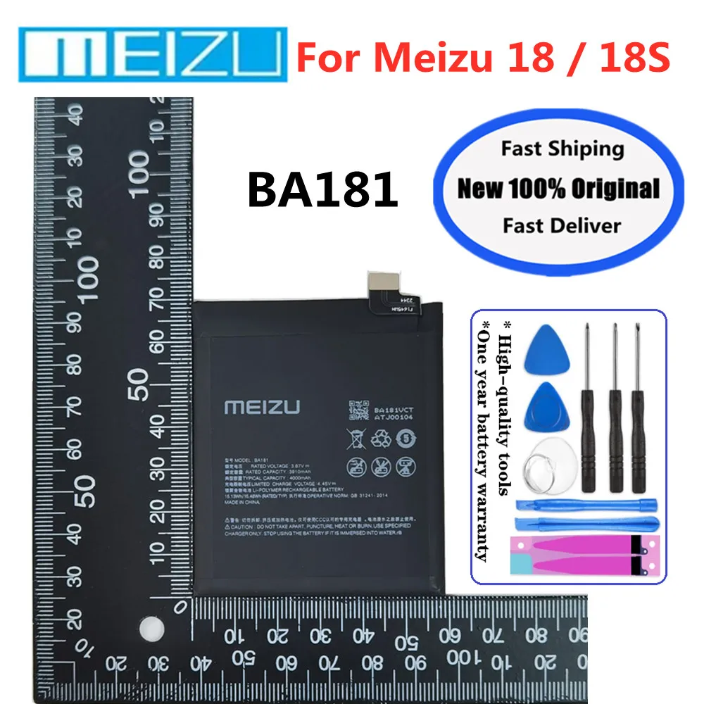 High Quality Original Battery BA181 For Meizu 18 18S Phone Replacement Batteries 4000mAh Fast Shipping