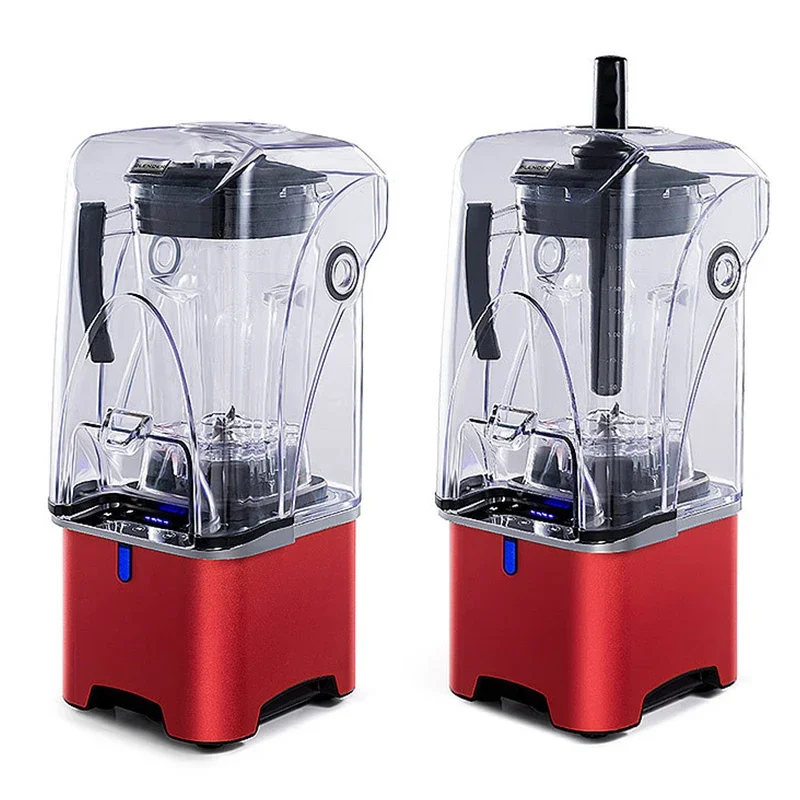 Q9 كسارة الجليد آلة عصير مع غطاء عازل للصوت 2L الحليب التجاري الشاي متجر عصير الفاكهة سحق الجليد الضغط