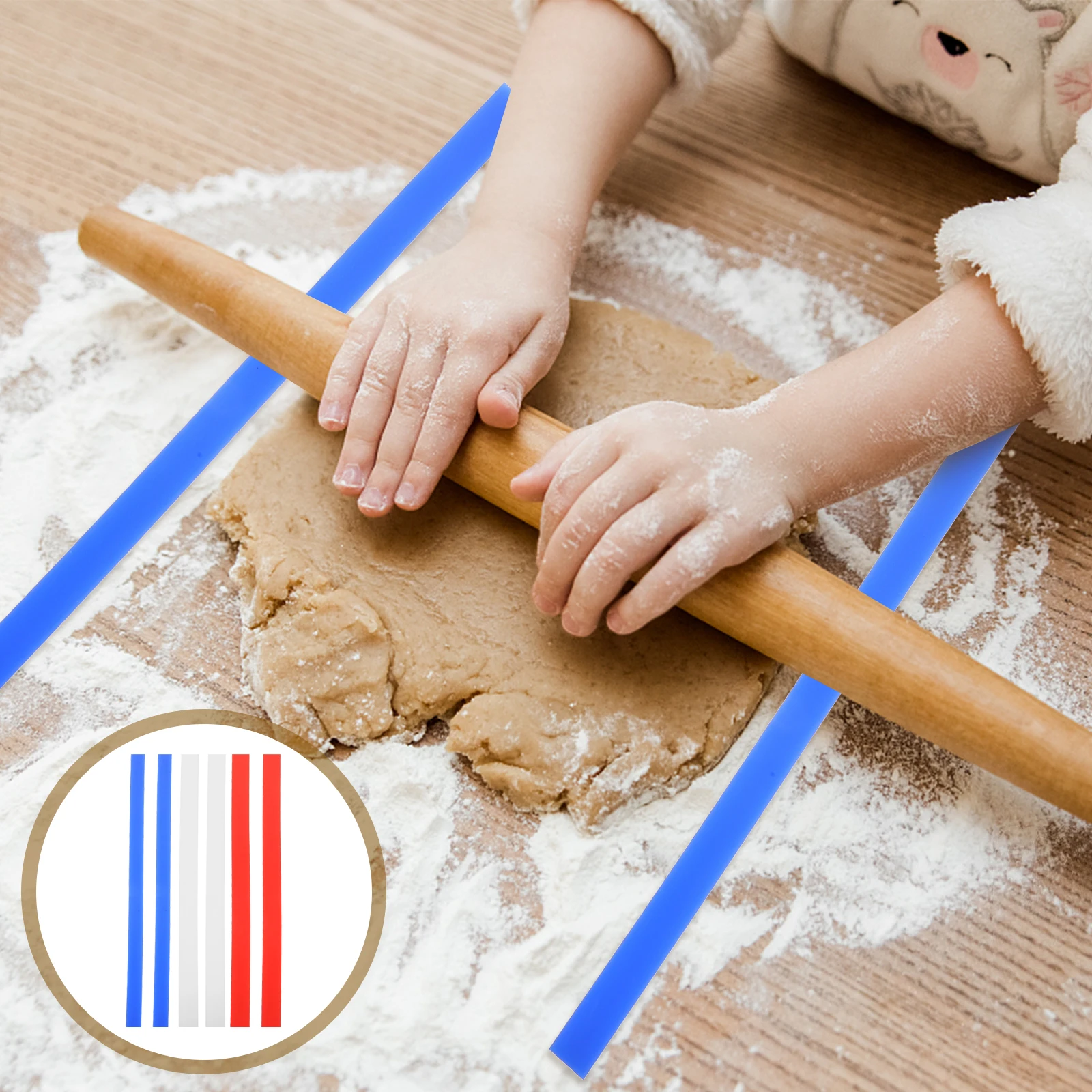 

6 Pcs Noodle Rolling Pin Baking Strips Dough Thickness Ruler Rulers Measuring for Pastry