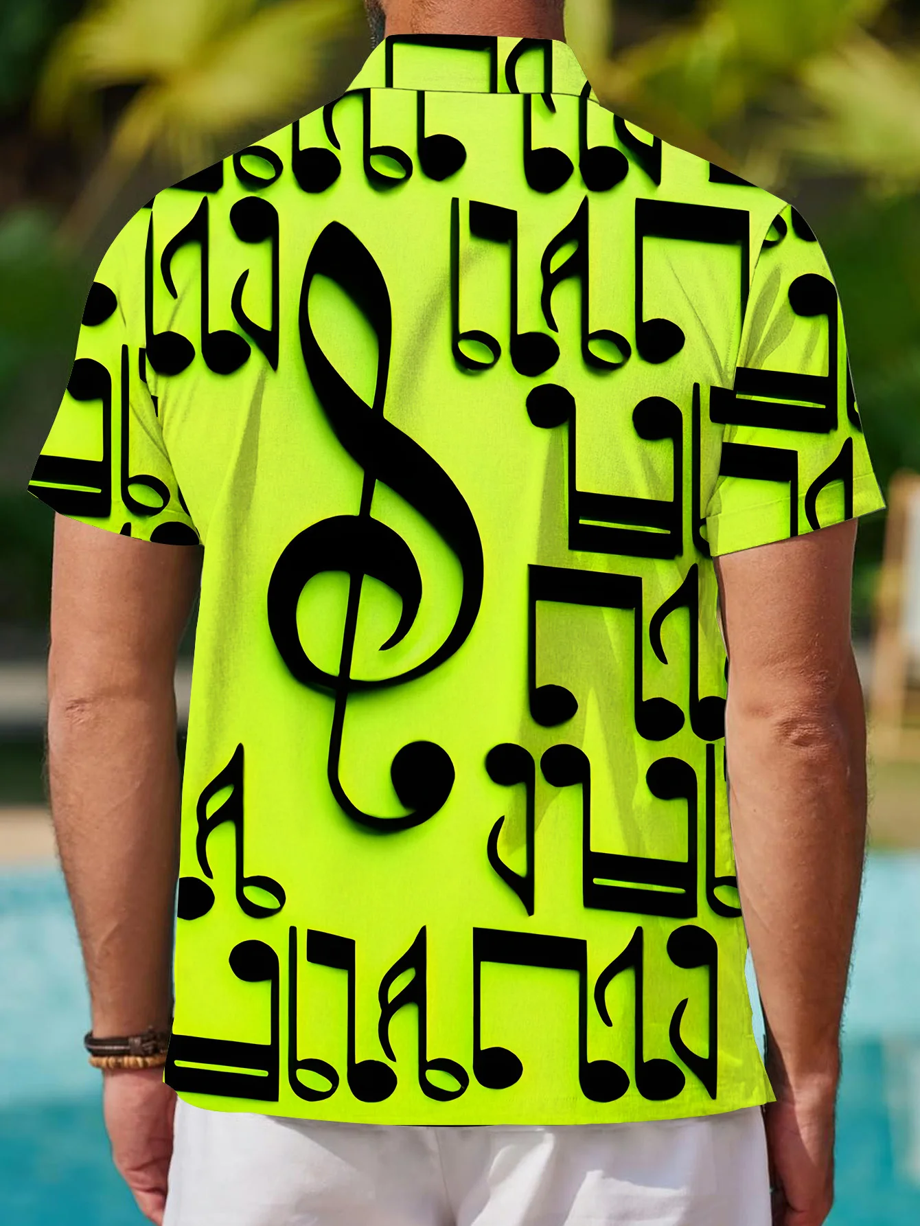 Hawaiian Men's Casual Fashion Short Sleeve Shirt New Pattern Novel Color Bright Color 2025