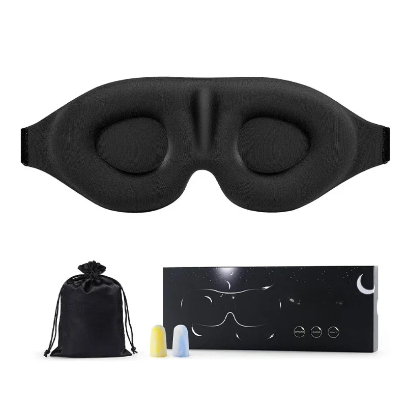 Adjustable 3D Memory Foam Luxury Private Label Custom Travel Night Sleep Cover Eye Sleeping Mask with Nose Pad and Elastics