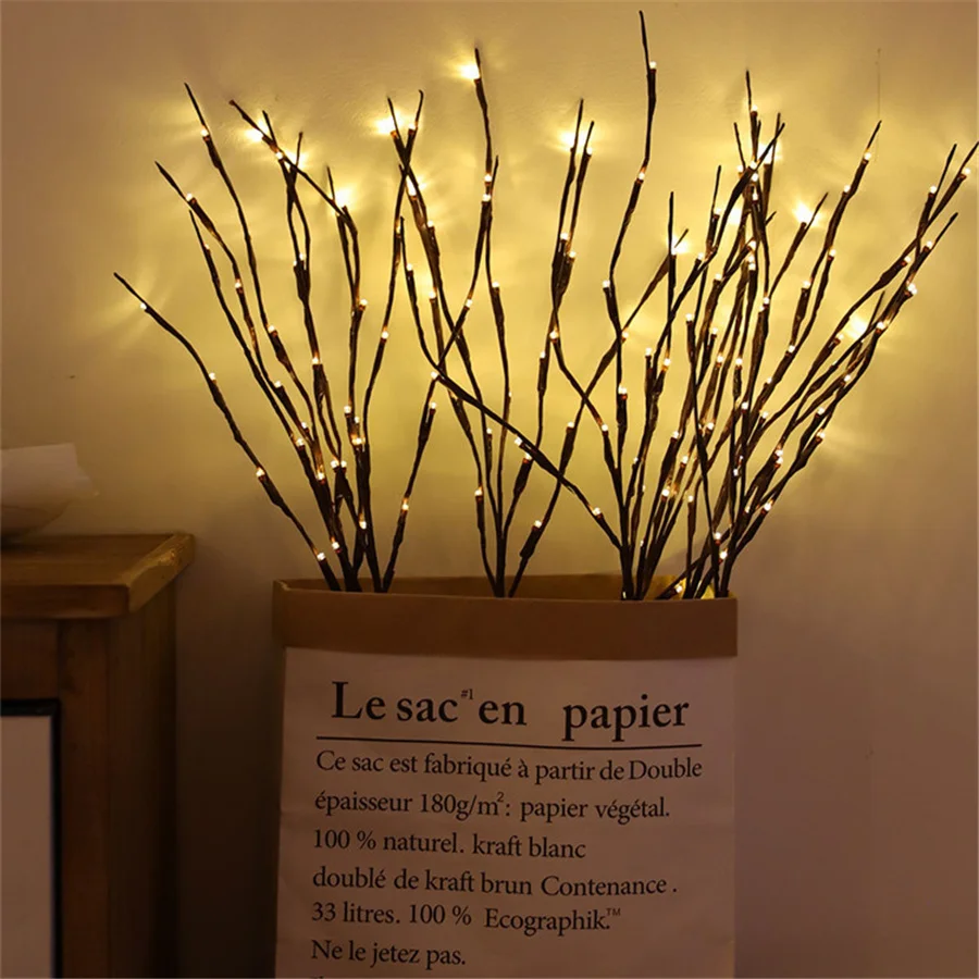 LED Vaso Filler Willow Branch Lâmpada Alimentado Por Bateria 20 Lâmpadas Natal Fairy String Luzes para Festa de Casamento Home Bedroom Decor