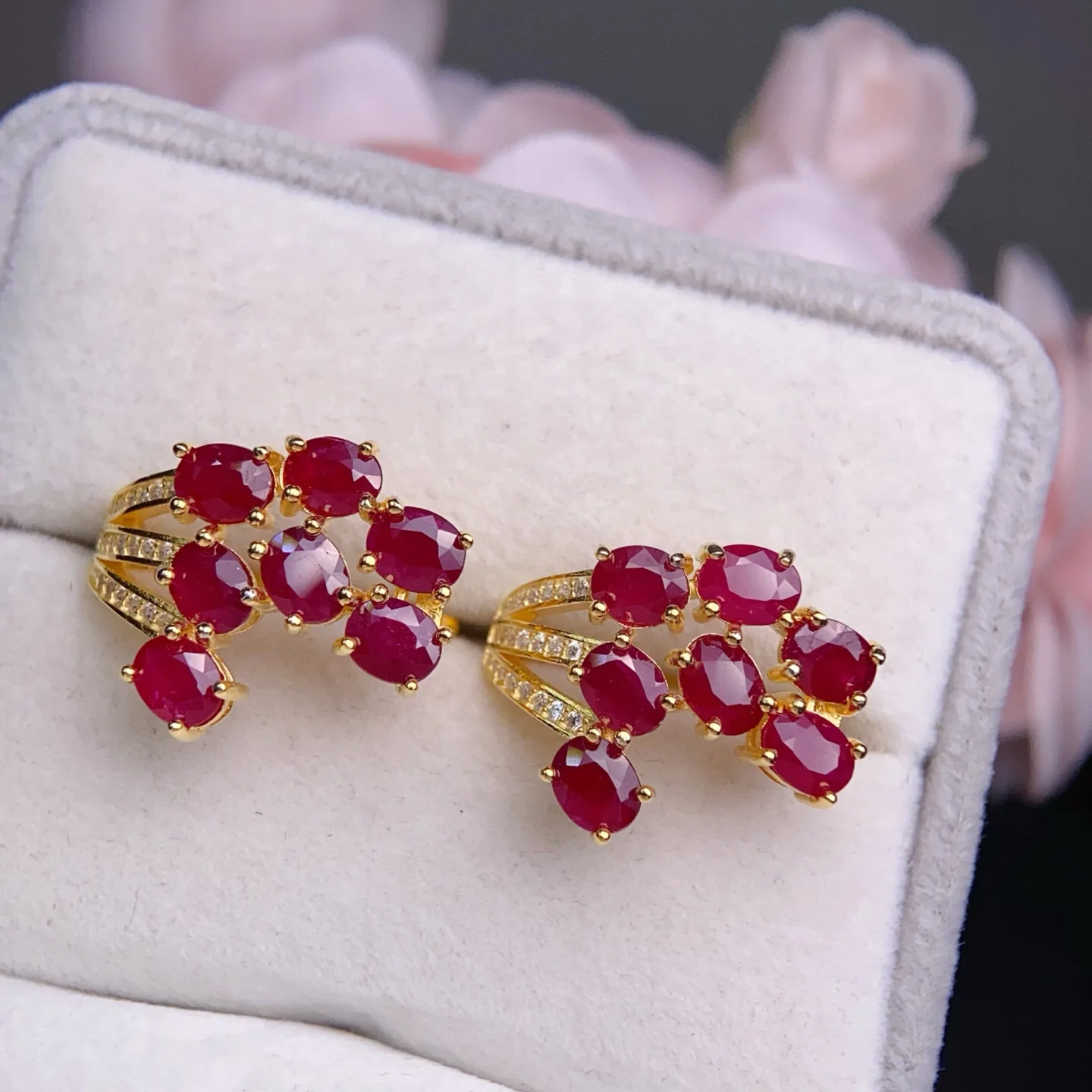 

Серьги-гвоздики из серебра 925 пробы с натуральным рубином, рубин 4x5 мм с сертификатом, ювелирные изделия из красного драгоценного камня, подарок для женщин