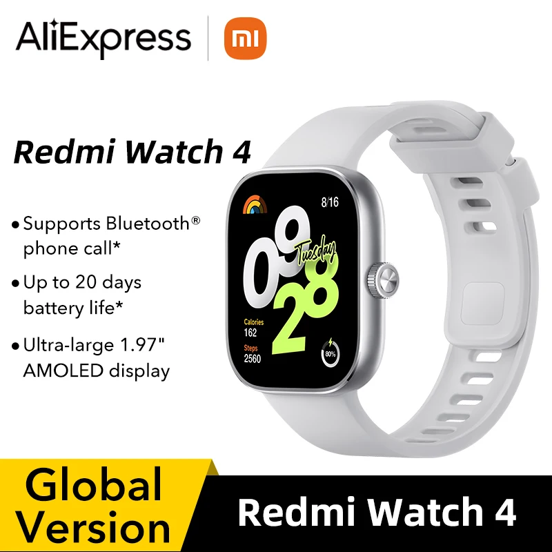 

Global Version Redmi Watch 4 Smart Watch Ultra-large 1.97" AMOLED display Supports Bluetooth® phone call 20 days battery SpO₂