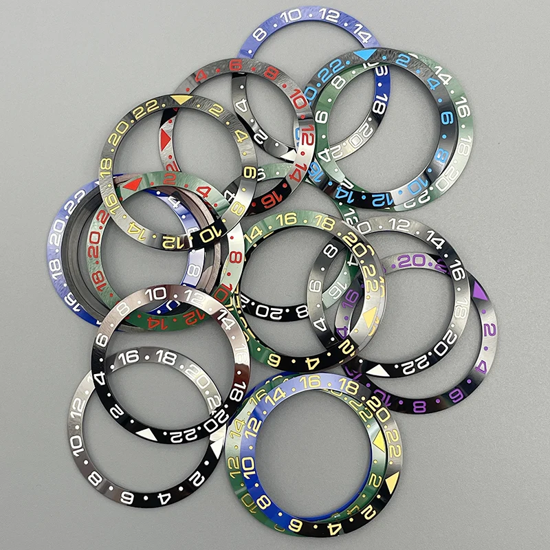 38mm*30.6mm Curved Ceramics Bezel Insert  Fit SKX007  SKX009 GMT SUB Watch Case NH35 Movement Bezel Insert Ring Men Watch Parts
