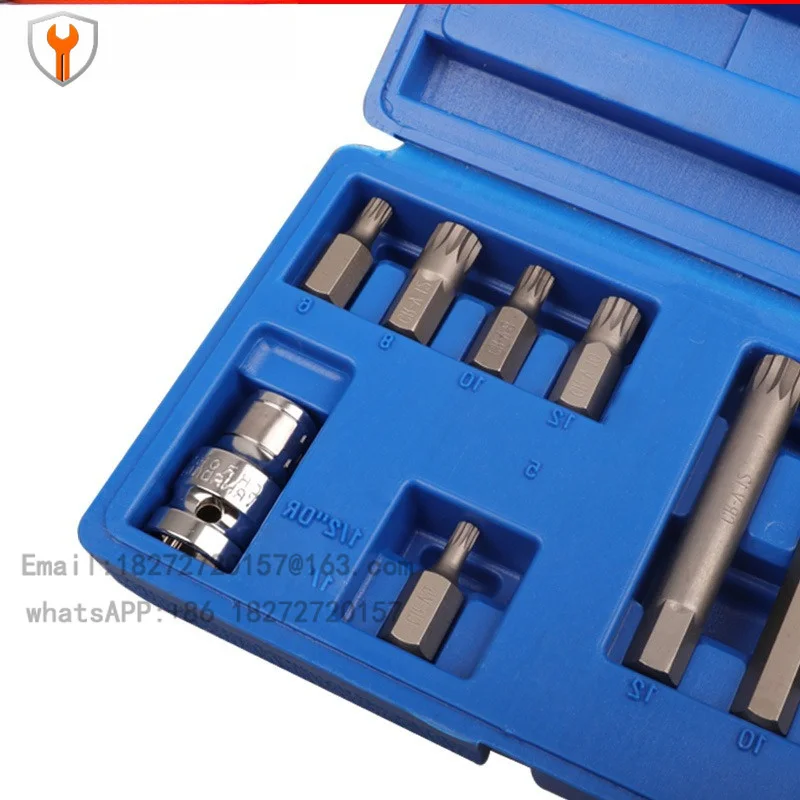 11-Piece set, wrench, corner batch head, mouth, pick nozzle, pattern nozzle, star key screwdriver, screwdriver, hardware tool