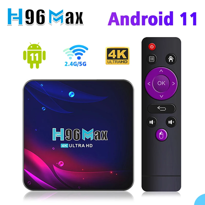 Android 11 H96 Max V11 Smart TV BOX 4G 64G Rockchip 3318 4K Google 3D Video BT4.0 4K Support mouse and keyboard Set Top Box