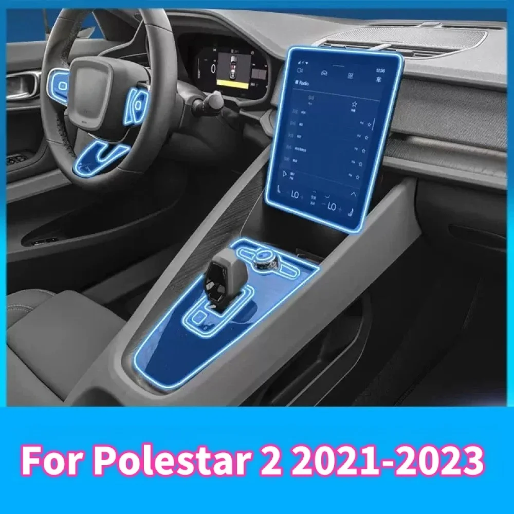 Center Console Media Dashboard Navigation TPU Anti-scratch Protector Film For Polestar 2 2021-2023 Car Interior Accessories