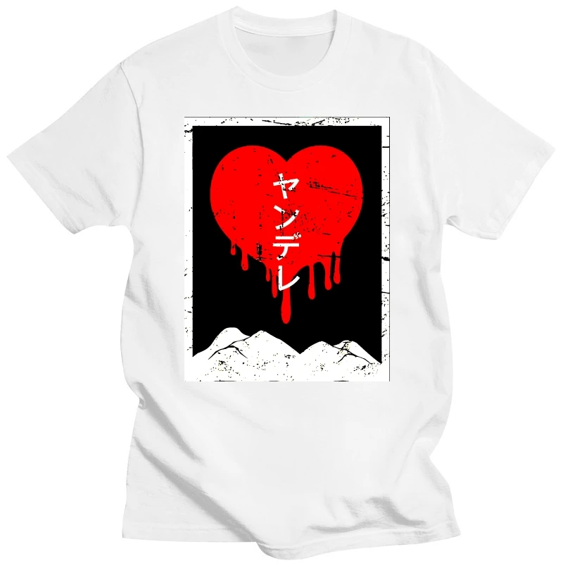 2019 Fashion Men T shirt Vintage 100% Cotton Yandere Anime T Shirt