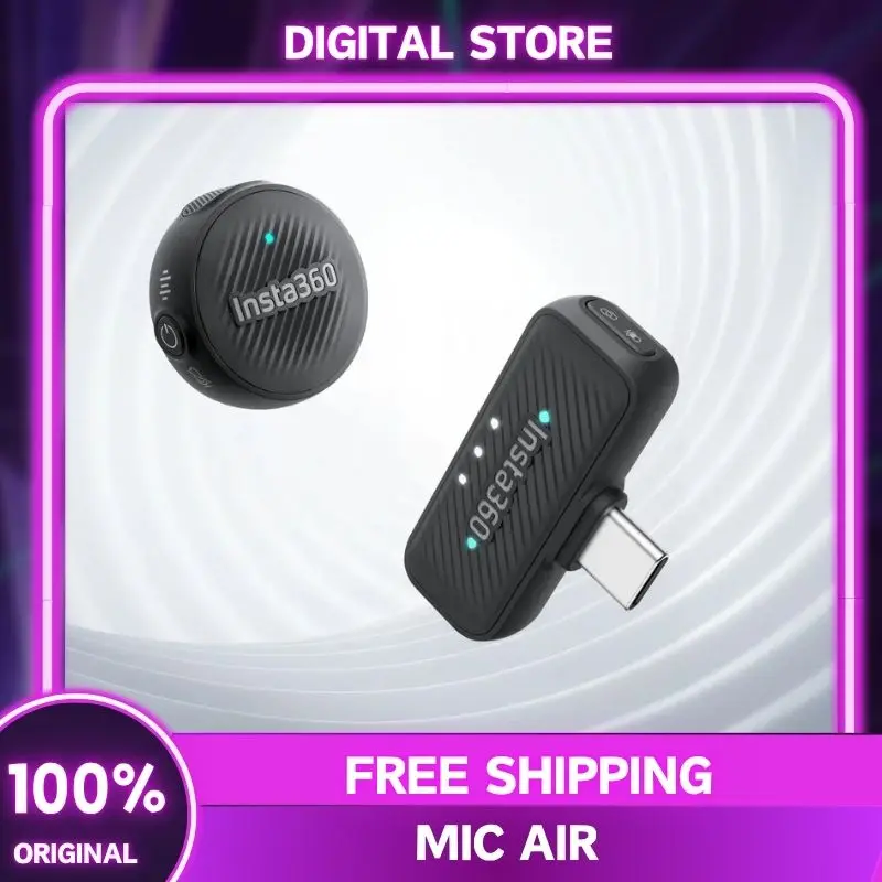 

Insta360 Mic Air Transmitter Connection with Insta360 X5 Mic Air (1 TX + 1 RX) Compatibility Flow 2 Pro Flow Pro Custom Gifts