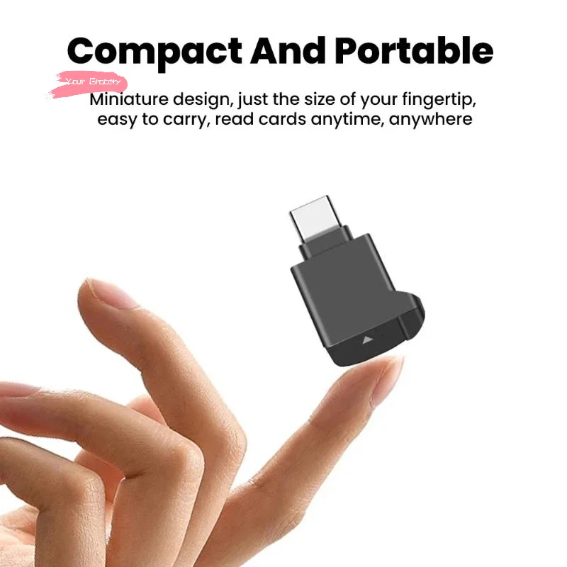 

Y-Mini Black USB C 2.0 Type-C 2.0 TF Card Reader External Storage Stretch For Memory Stick
