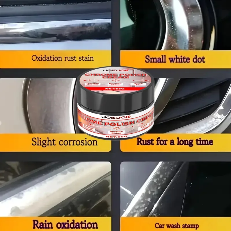Car Chrome Refinish Paste Kit, Update Car Appearance, Ideal for Badges, Window Trim, Bikes & Motorcycles, Removes Oxidation