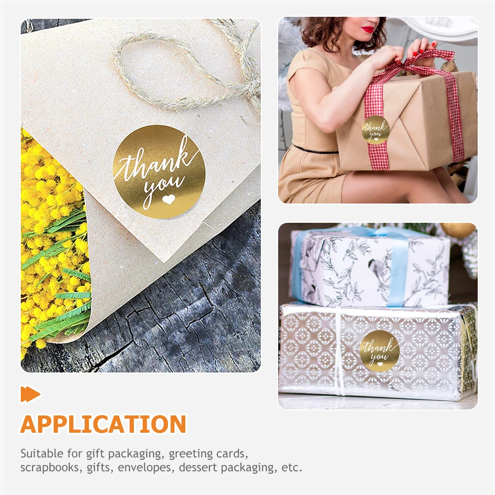 

500pcs Golden Thank You Stickers Adhesive Sealing Labels for Gift Packaging Wedding Birthday Baking Craft Stationery Supplies