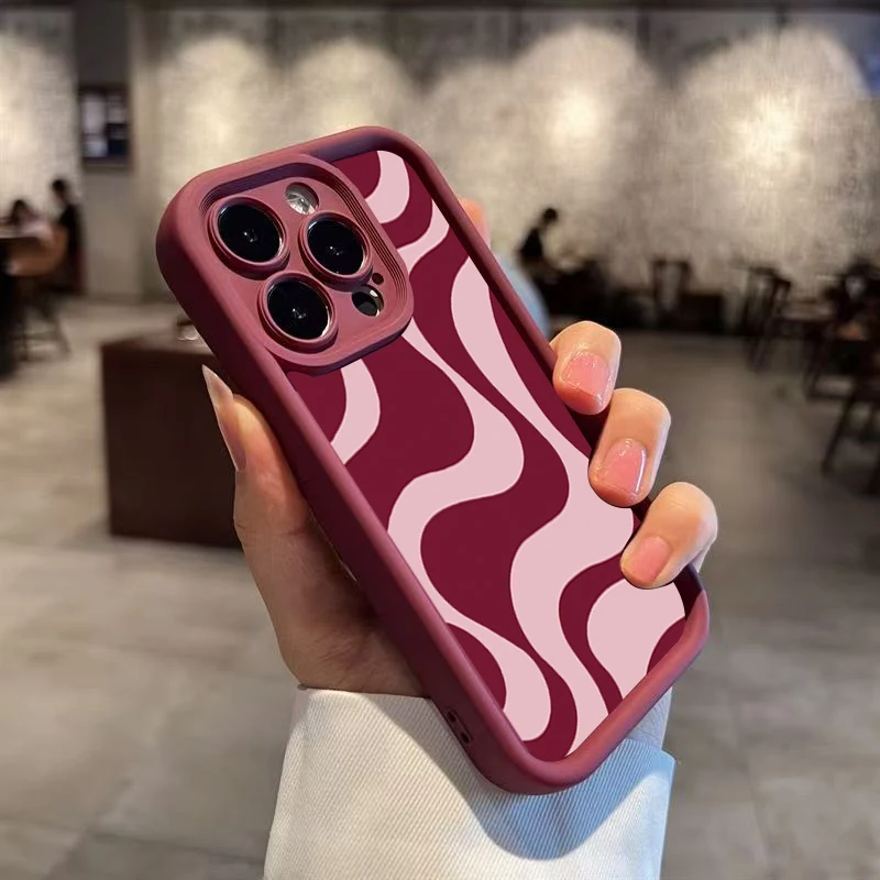 Fashionable Red Lines Phone Case For iPhone 18 Pro Max 17 16 15 Pro 14 13 12 11 Air X XR XS Max 7 8 Plus SE2022 Shockproof Cover